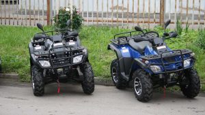 Два Stels ATV 300 на бордюре