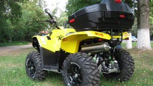 Жёлтый квадроцикл ATV 800 d на траве